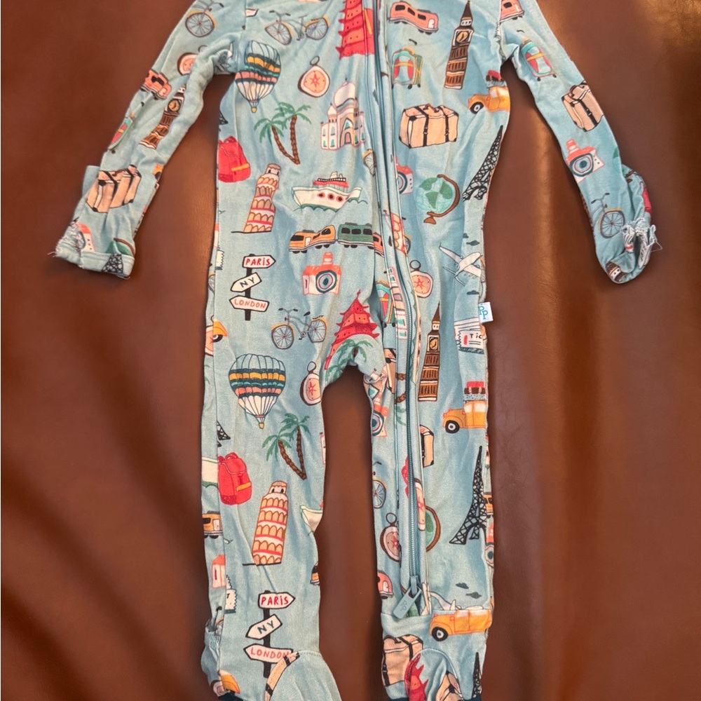 Posh Peanut Blue Travel Footed One Piece